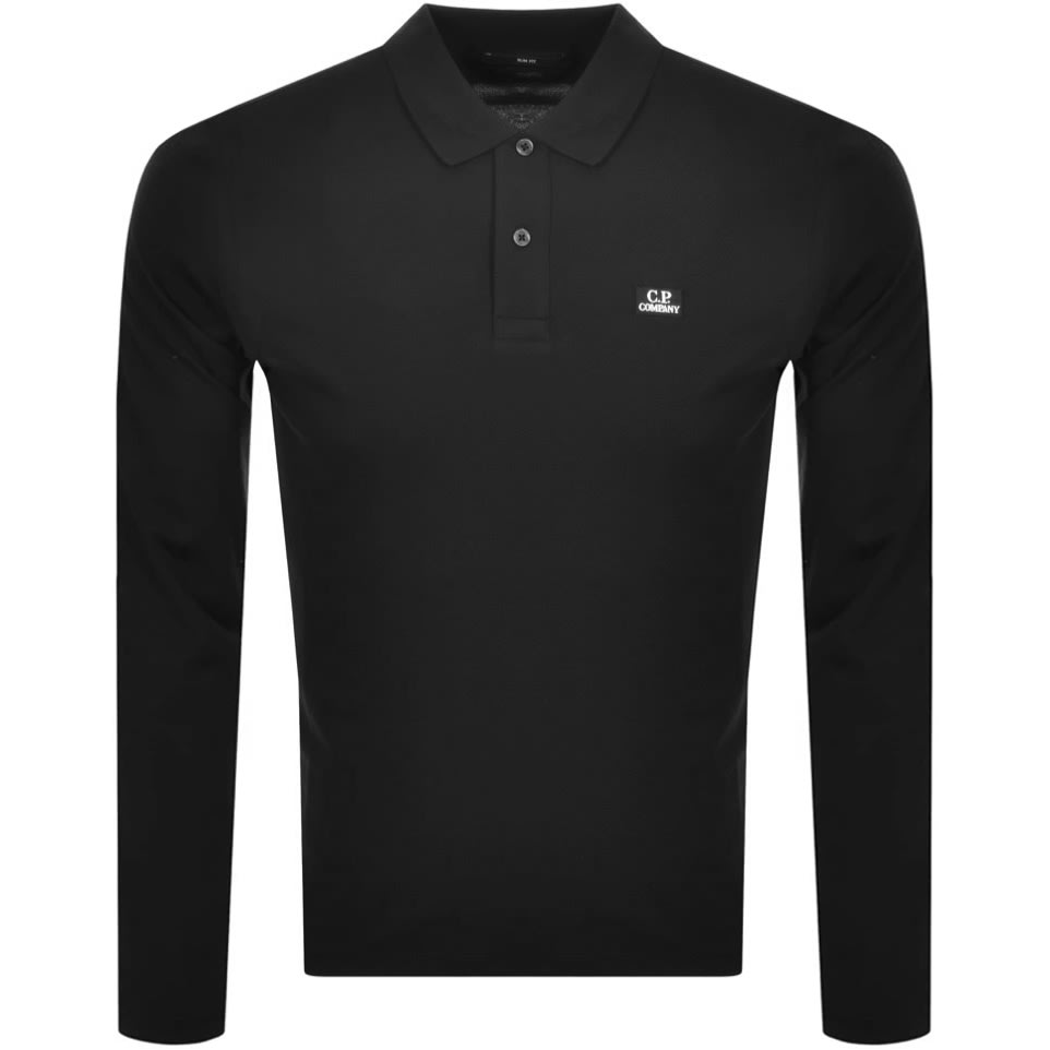 Alternative Image for ProductCP Company Logo Long Sleeved Polo Black1